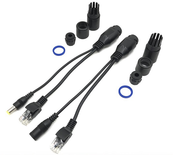 Outdoor Waterproof POE Deconcentrator DC cable for web camera